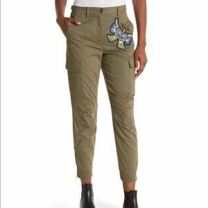 NWT Jeremy Scott Butterfly Patch Crop Cargo Pants Size 40 / 6